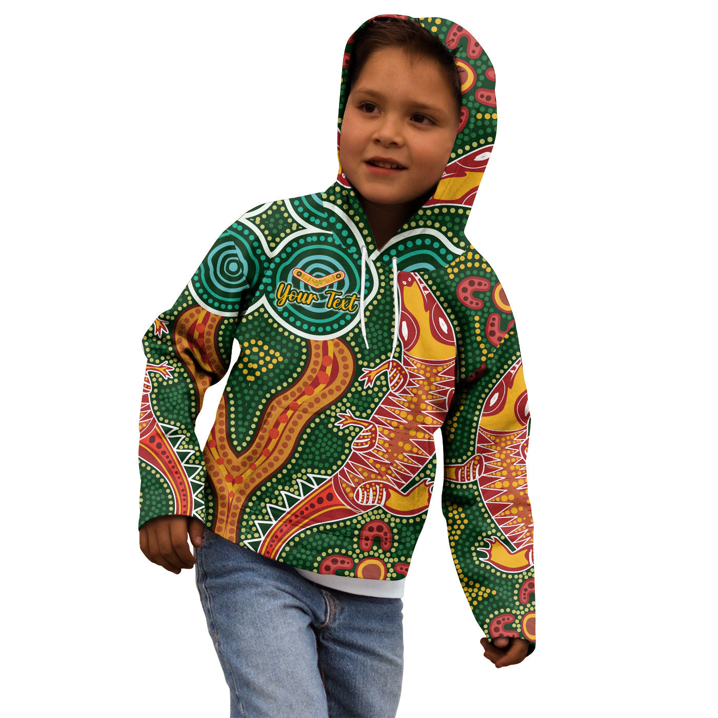 custom-personalised-aboriginal-art-crocodile-hoodie-kid-you-are-number-one