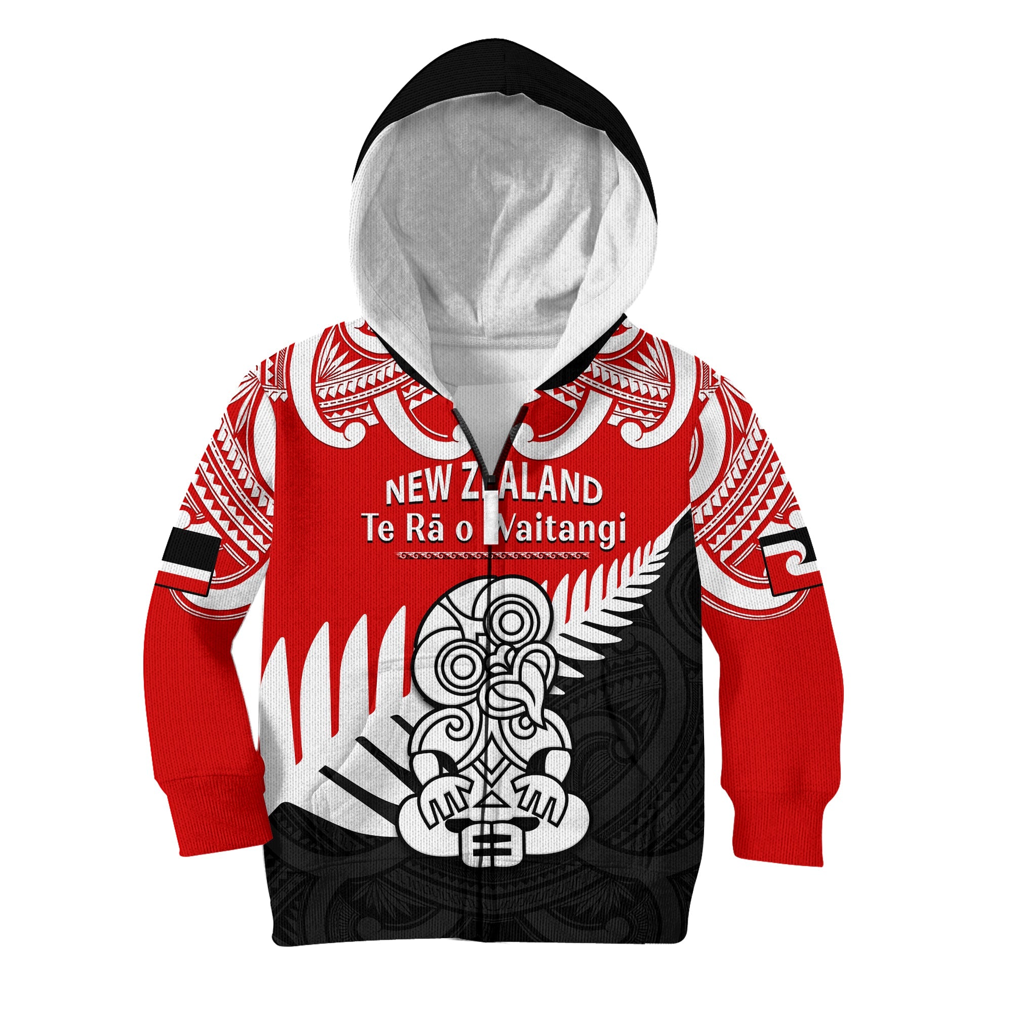 waitangi-day-hoodie-kid-tino-rangatiratanga-flag-with-tiki-maori-fern