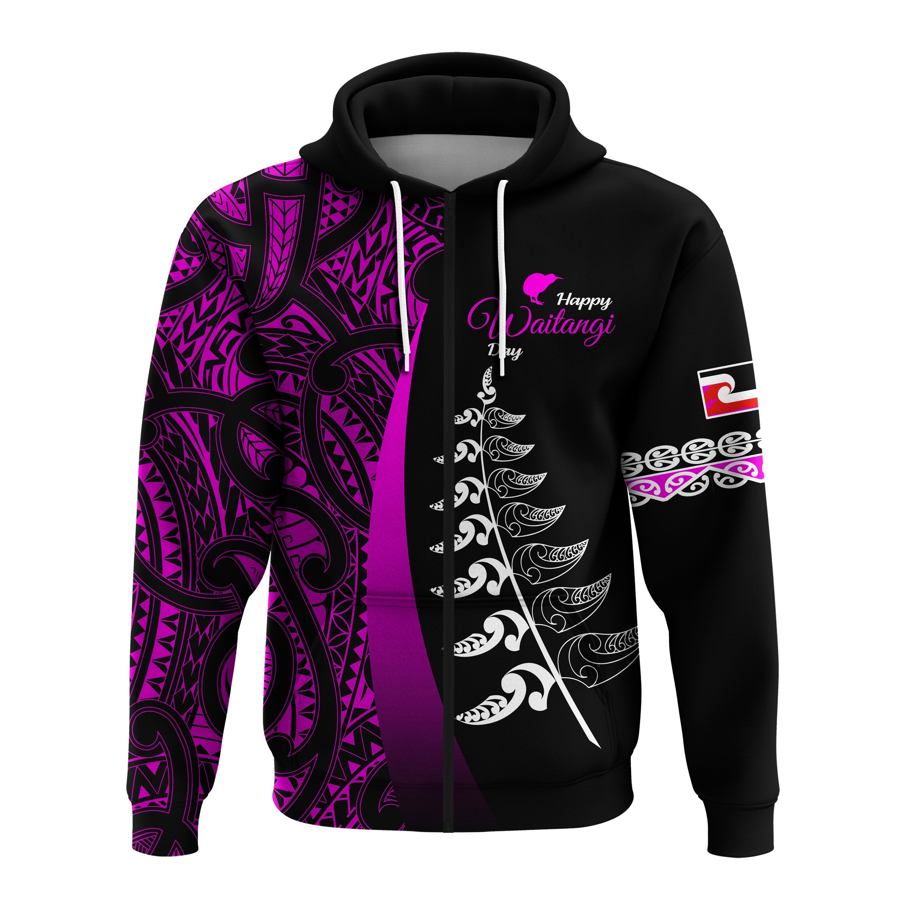 waitangi-day-hoodie-maori-mix-fern-style-purple