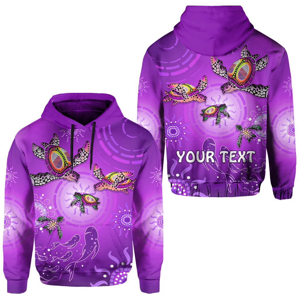 custom-personalised-australian-aboriginal-hoodie-happy-turtle-family-version-purple