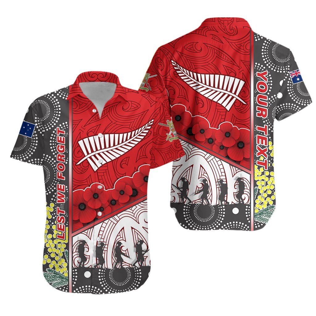 custom-personalised-anzac-day-lest-we-forget-hawaiian-shirt-australia-indigenous-and-new-zealand-maori-red