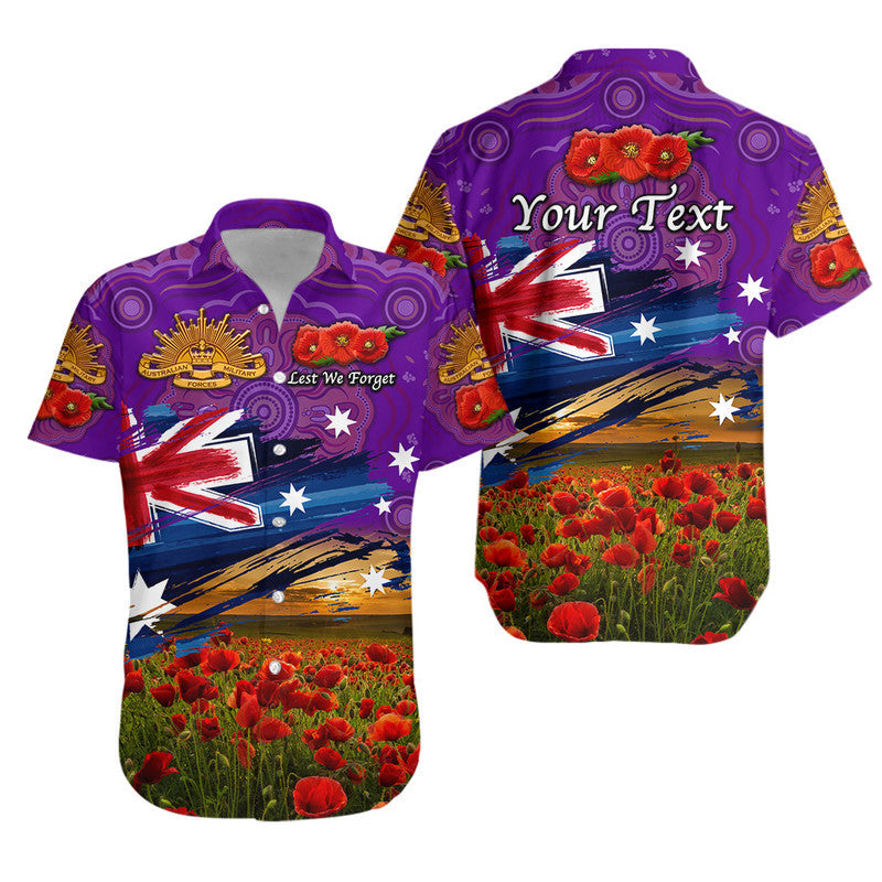 custom-personalised-australia-aboriginal-anzac-hawaiian-shirt-poppy-vibes-purple