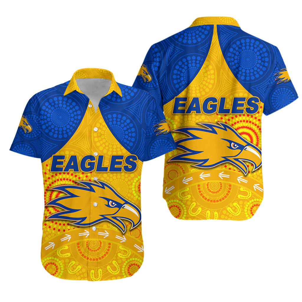 West Coast Eagles Hawaiian Shirt Indigenous Version - Gold