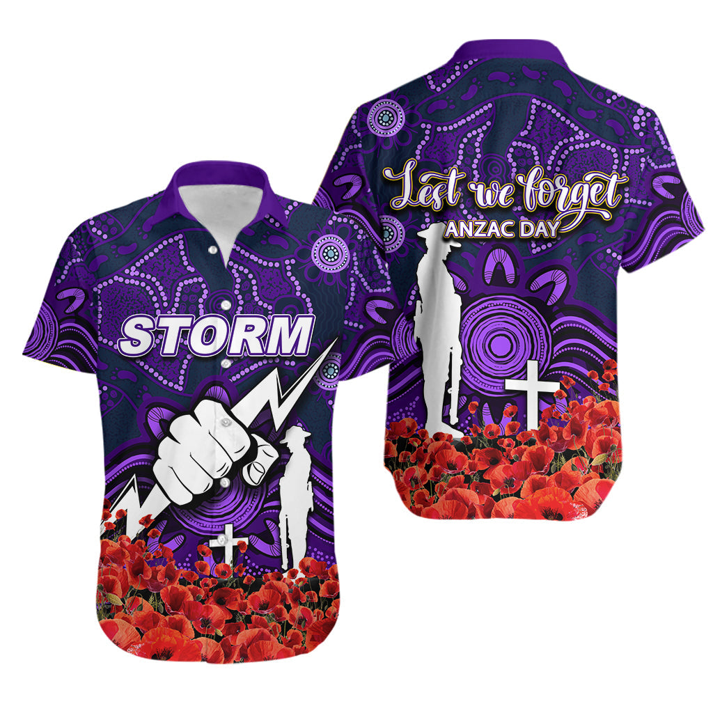 Storm Hawaiian Shirt Anzac Day Poppy Flowers With Aboriginal