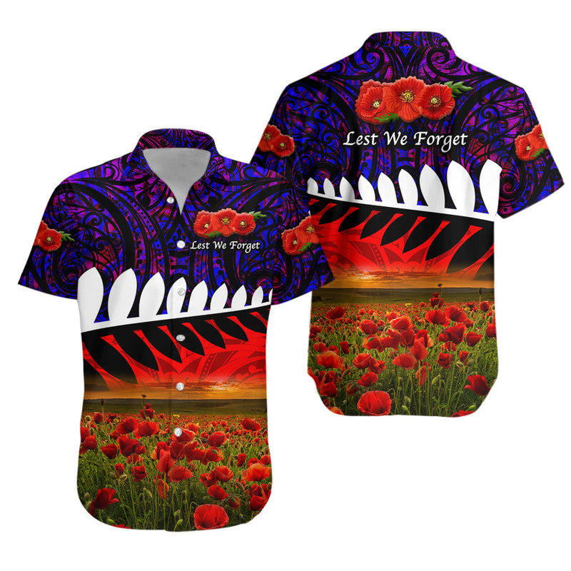 new-zealand-maori-anzac-hawaiian-shirt-poppy-vibes-purple