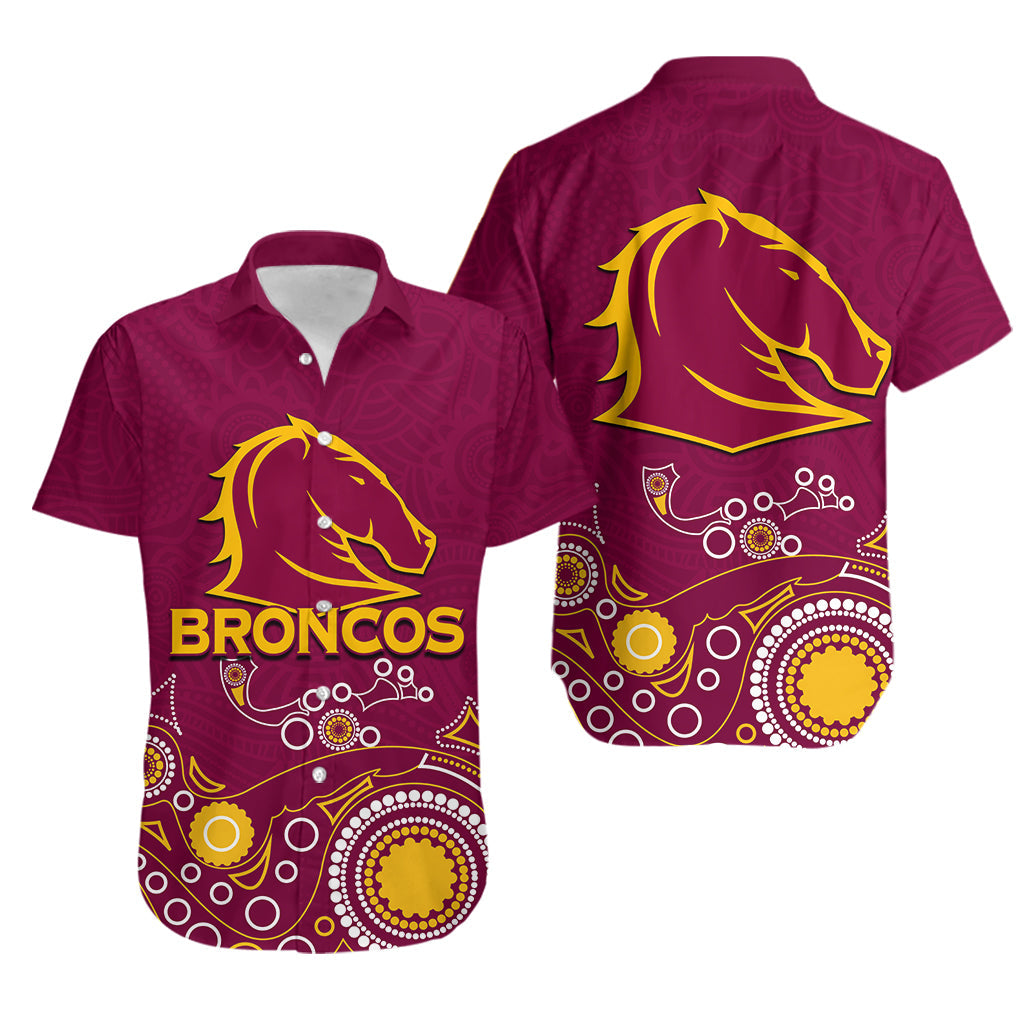 Brisbane Broncos Hawaiian Shirt Aboriginal Symbol LT6 - Vibe Hoodie