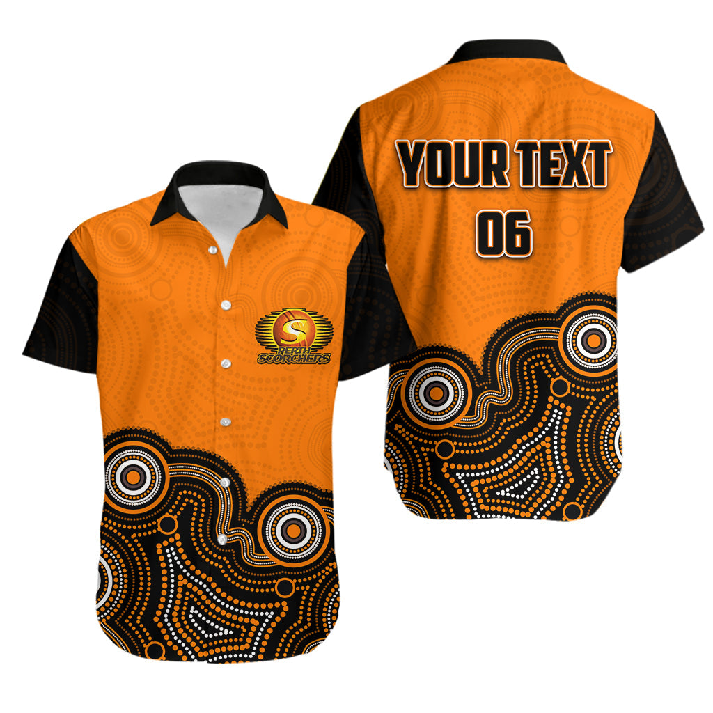 (Custom Personalised And Number)Perth Scorchers Hawaiian Shirt Cricket Aboriginal Style