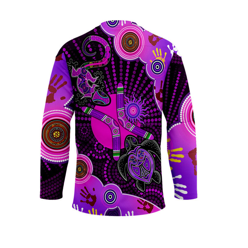 aboriginal-purple-turtle-lizard-sun-hockey-jersey