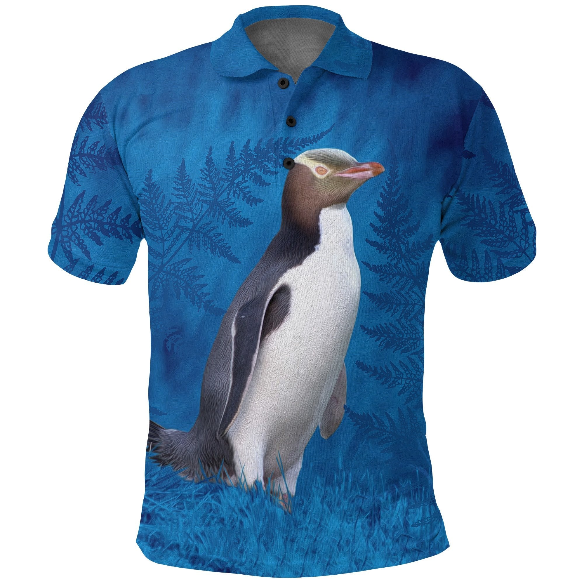 new-zealand-bird-polo-shirt-hoiho-yellow-eyed-penguin-golf-shirt