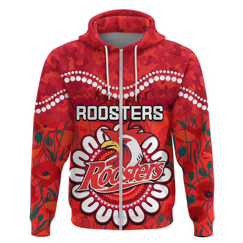 custom-personalised-roosters-rugby-anzac-zip-up-and-pullover-hoodie-camouflage-poppy