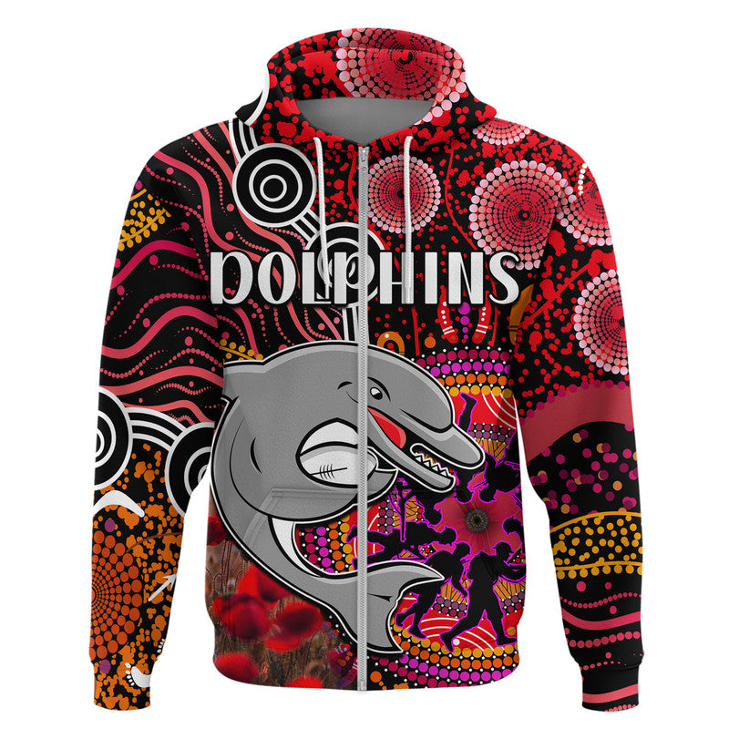 dolphins-rugby-anzac-zip-up-and-pullover-hoodie-aboriginal-military-and-poppy-flowers