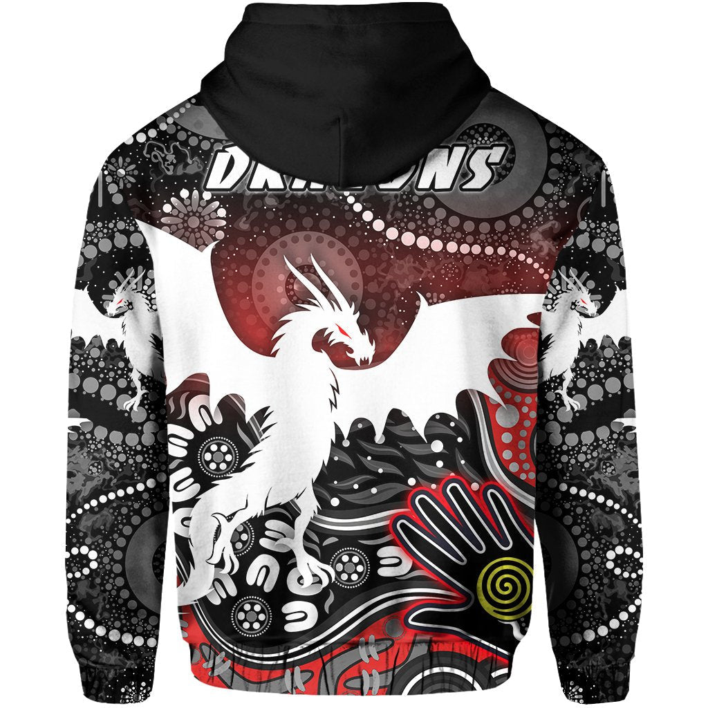 White St. George Dragons Hoodie Indigenous