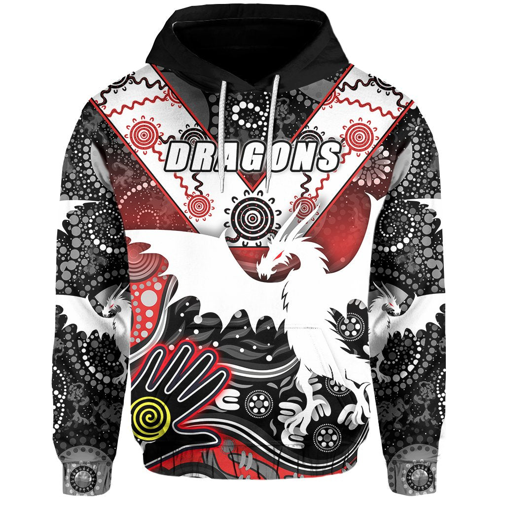 White St. George Dragons Hoodie Indigenous