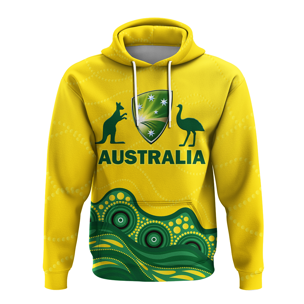 (Custom Personalised) Australia Cricket Aboriginal Pattern Hoodie - LT2