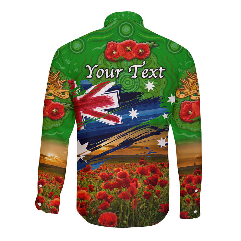 custom-personalised-australia-aboriginal-anzac-hawaii-long-sleeve-button-shirt-poppy-vibes-green