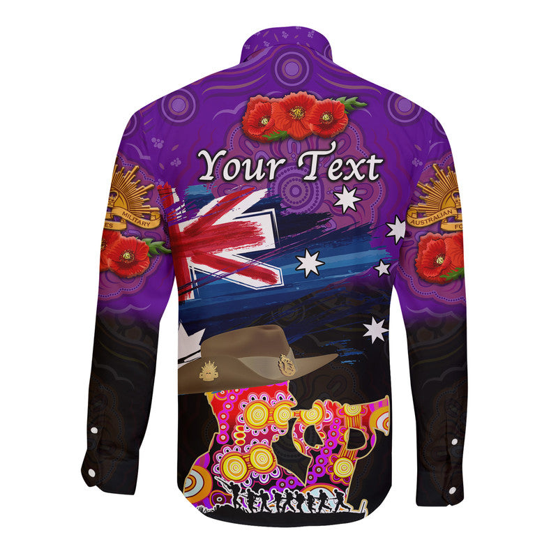 custom-personalised-australia-aboriginal-anzac-hawaii-long-sleeve-button-shirt-remembrance-vibes-purple