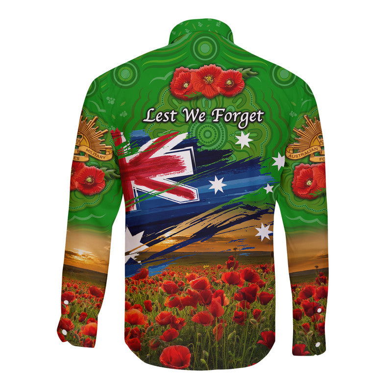 australia-aboriginal-anzac-hawaii-long-sleeve-button-shirt-poppy-vibes-green