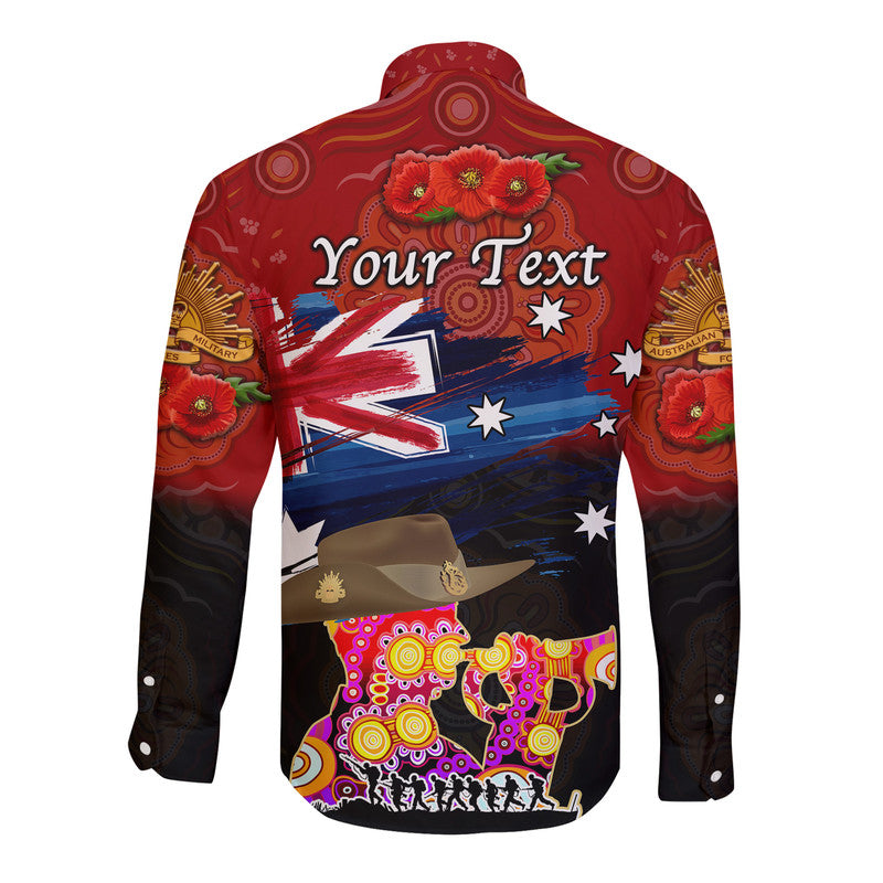 custom-personalised-australia-aboriginal-anzac-hawaii-long-sleeve-button-shirt-remembrance-vibes-red