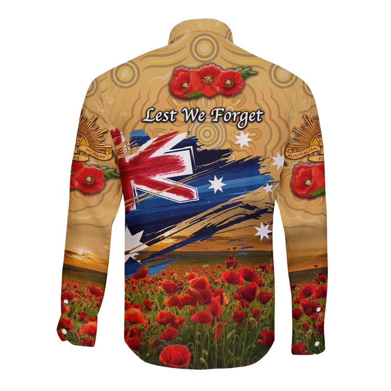 australia-aboriginal-anzac-hawaii-long-sleeve-button-shirt-poppy-vibes-gold