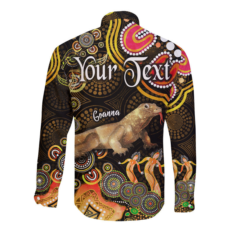 custom-personalised-australian-astrology-hawaii-long-sleeve-button-shirt-capricorn-goanna-zodiac-aboriginal-vibes-gold