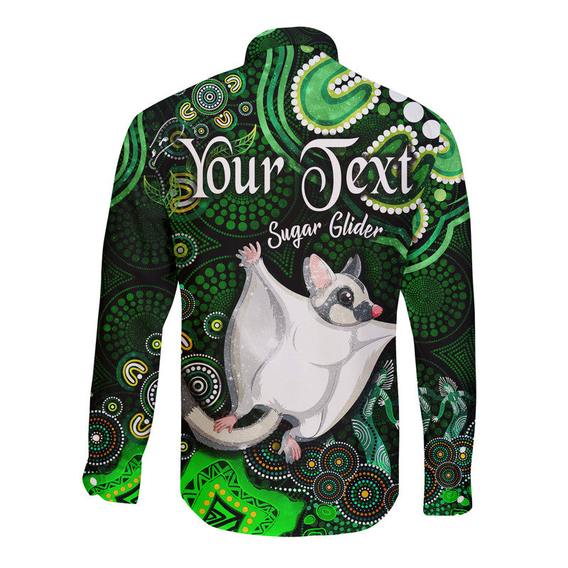 custom-personalised-australian-astrology-hawaii-long-sleeve-button-shirt-gemini-sugar-glider-zodiac-aboriginal-vibes-green