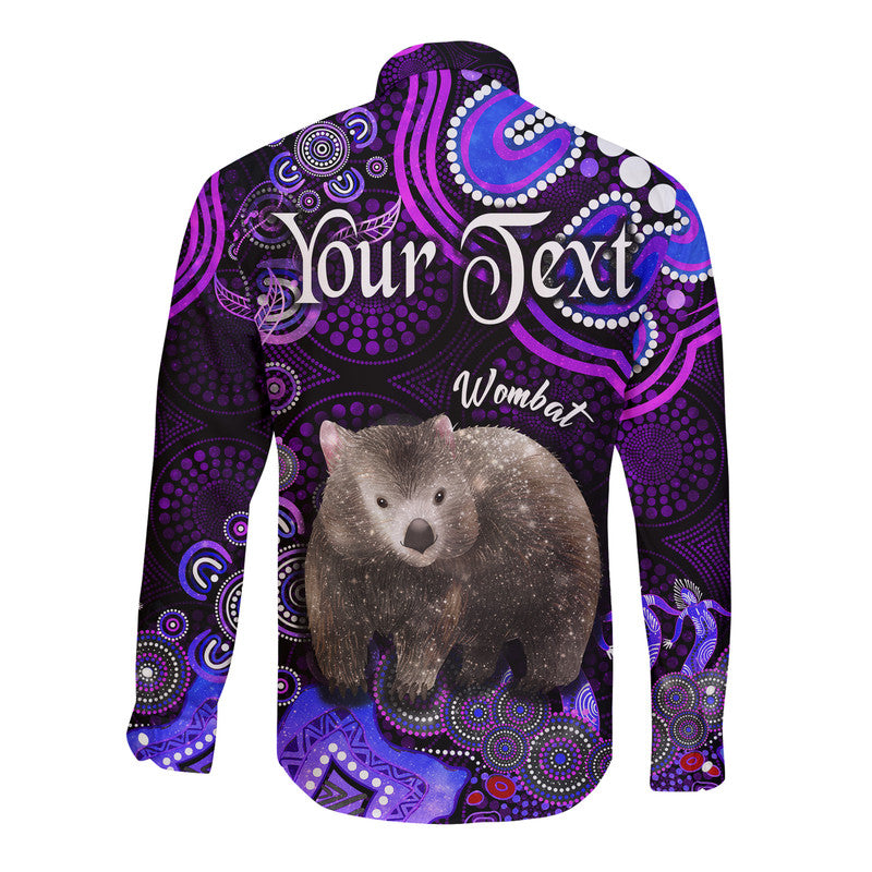 custom-personalised-australian-astrology-hawaii-long-sleeve-button-shirt-taurus-wombat-zodiac-aboriginal-vibes-purple