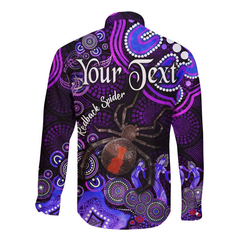 custom-personalised-australian-astrology-hawaii-long-sleeve-button-shirt-scorpio-redback-spider-zodiac-aboriginal-vibes-purple