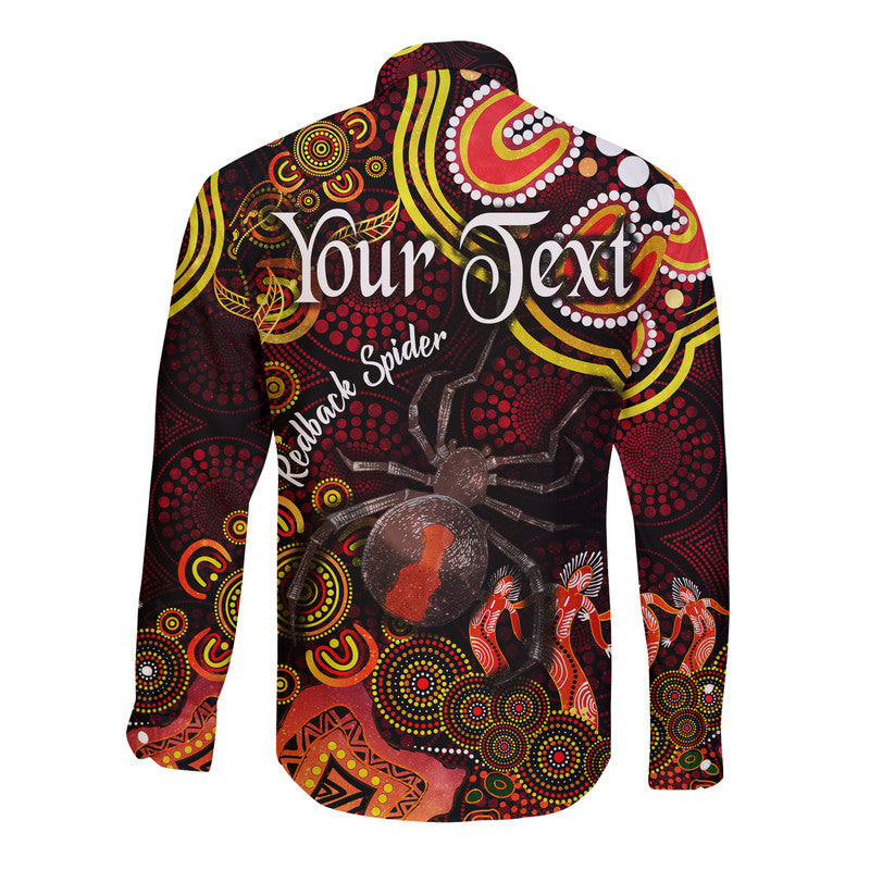 custom-personalised-australian-astrology-hawaii-long-sleeve-button-shirt-scorpio-redback-spider-zodiac-aboriginal-vibes-red