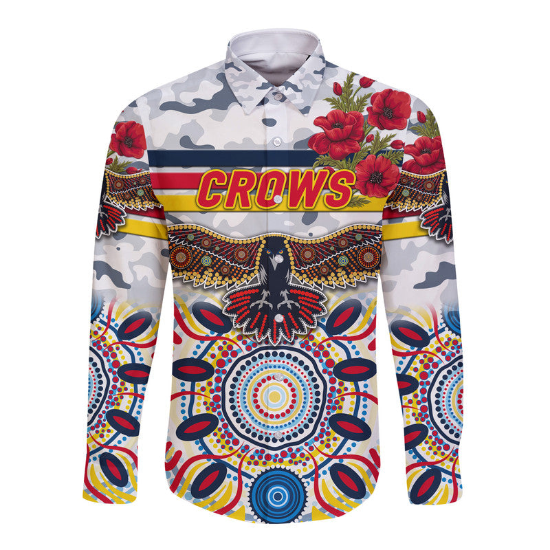 custom-personalised-adelaide-crows-anzac-hawaii-long-sleeve-button-shirt-indigenous-vibes-white