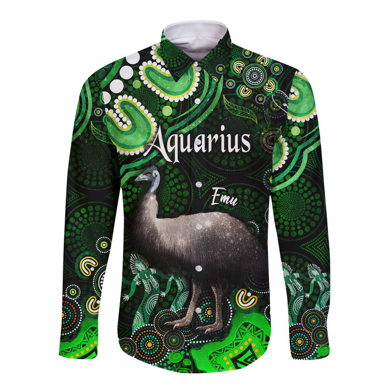 custom-personalised-australian-astrology-hawaii-long-sleeve-button-shirt-aquarius-emu-glider-zodiac-aboriginal-vibes-green