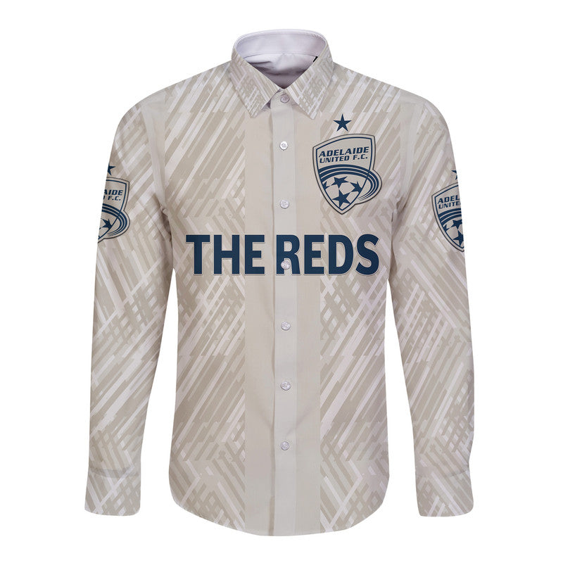 custom-personalised-adelaide-united-the-reds-hawaii-long-sleeve-button-shirt-soccer-club-original-style-beige