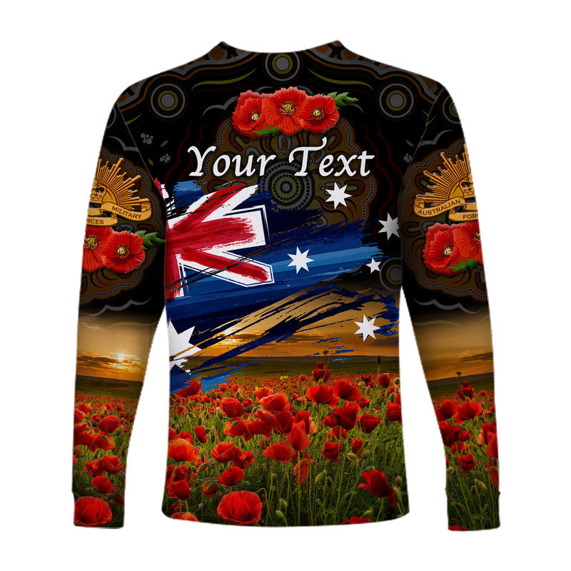 custom-personalised-australia-aboriginal-anzac-long-sleeve-shirt-poppy-vibes-black