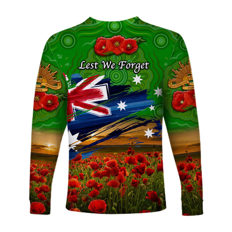 australia-aboriginal-anzac-long-sleeve-shirt-poppy-vibes-green