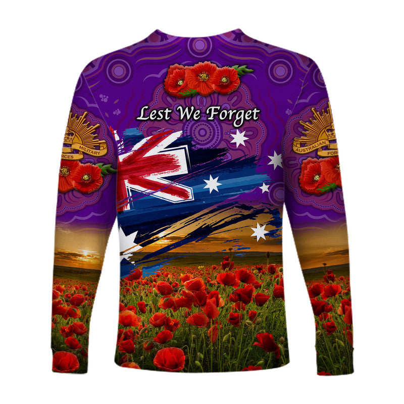 australia-aboriginal-anzac-long-sleeve-shirt-poppy-vibes-purple