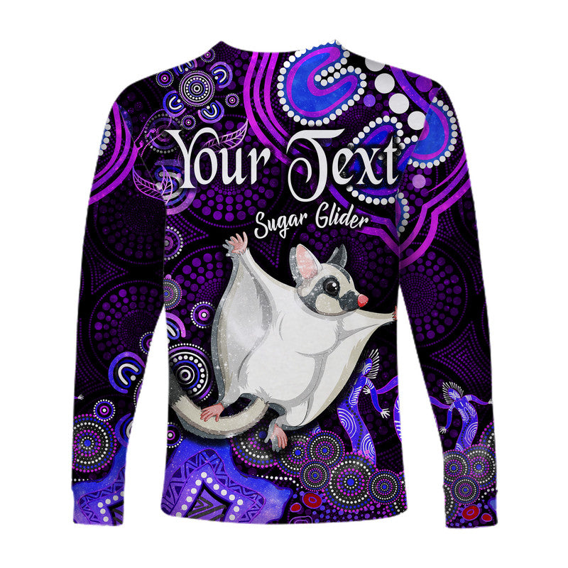 custom-personalised-australian-astrology-long-sleeve-shirt-gemini-sugar-glider-zodiac-aboriginal-vibes-purple