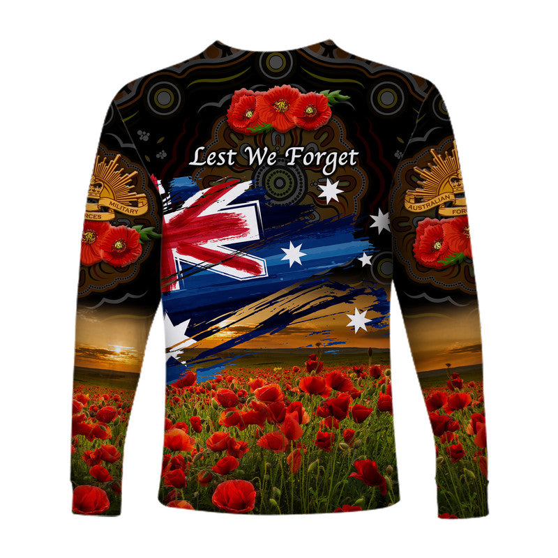 australia-aboriginal-anzac-long-sleeve-shirt-poppy-vibes-black