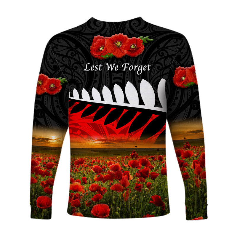 new-zealand-maori-anzac-long-sleeve-shirt-poppy-vibes-black