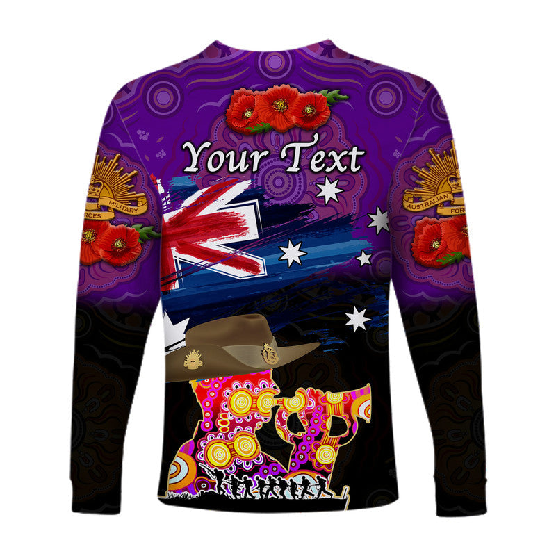 custom-personalised-australia-aboriginal-anzac-long-sleeve-shirt-remembrance-vibes-purple