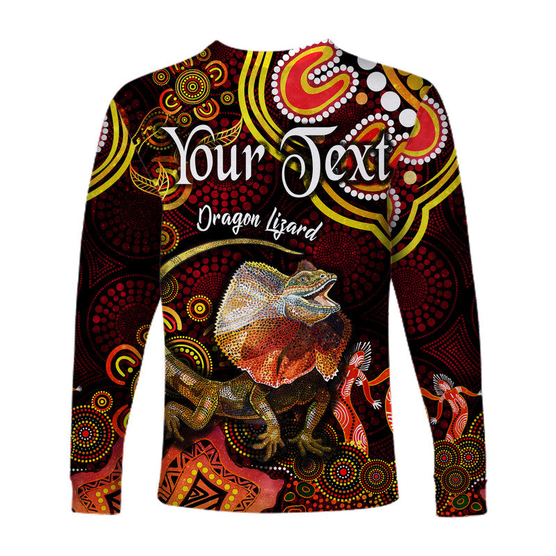 custom-personalised-australian-astrology-long-sleeve-shirt-leo-dragon-lizard-zodiac-aboriginal-vibes-red