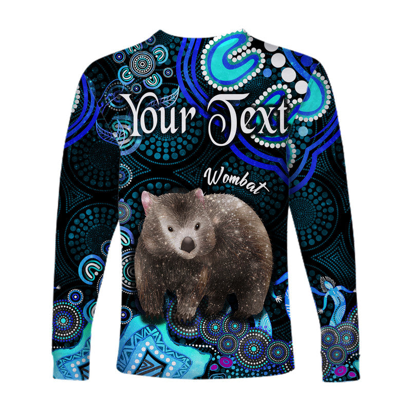 custom-personalised-australian-astrology-long-sleeve-shirt-taurus-wombat-zodiac-aboriginal-vibes-blue