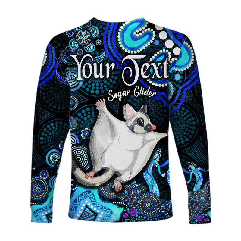 custom-personalised-australian-astrology-long-sleeve-shirt-gemini-sugar-glider-zodiac-aboriginal-vibes-blue