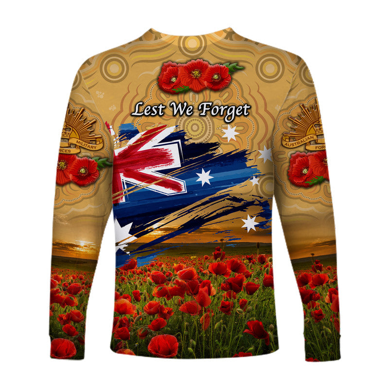 australia-aboriginal-anzac-long-sleeve-shirt-poppy-vibes-gold