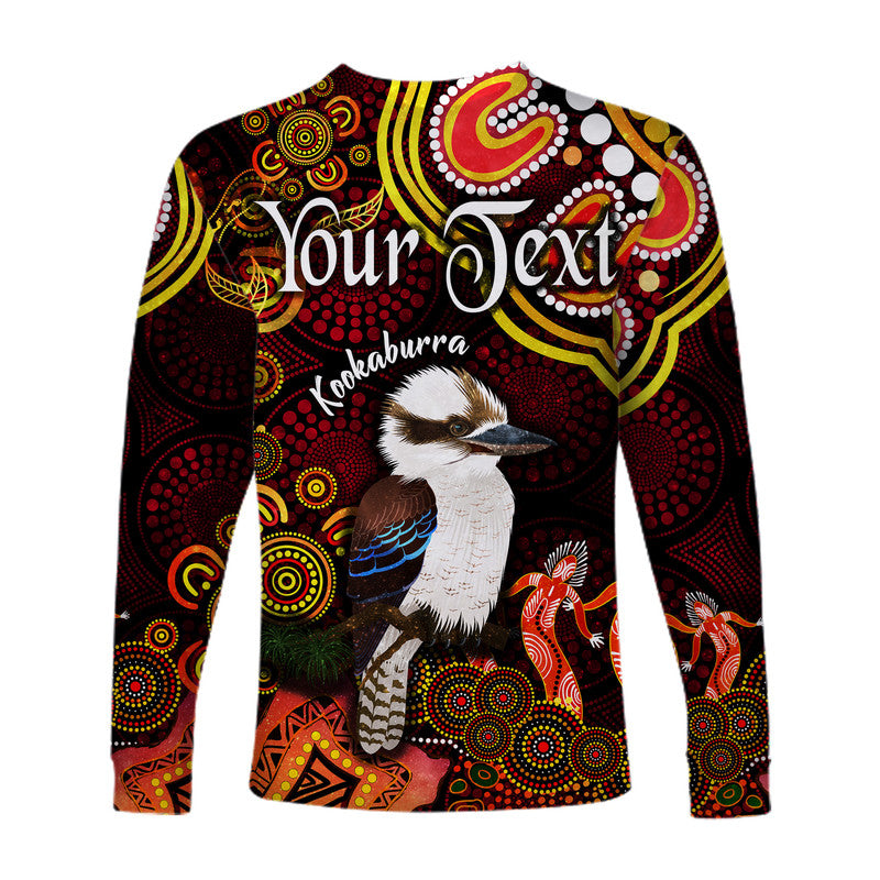 custom-personalised-australian-astrology-long-sleeve-shirt-sagittarius-kookaburra-zodiac-aboriginal-vibes-red