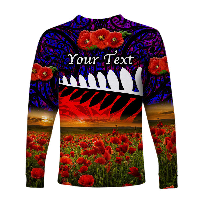 custom-personalised-new-zealand-maori-anzac-long-sleeve-shirt-poppy-vibes-purple