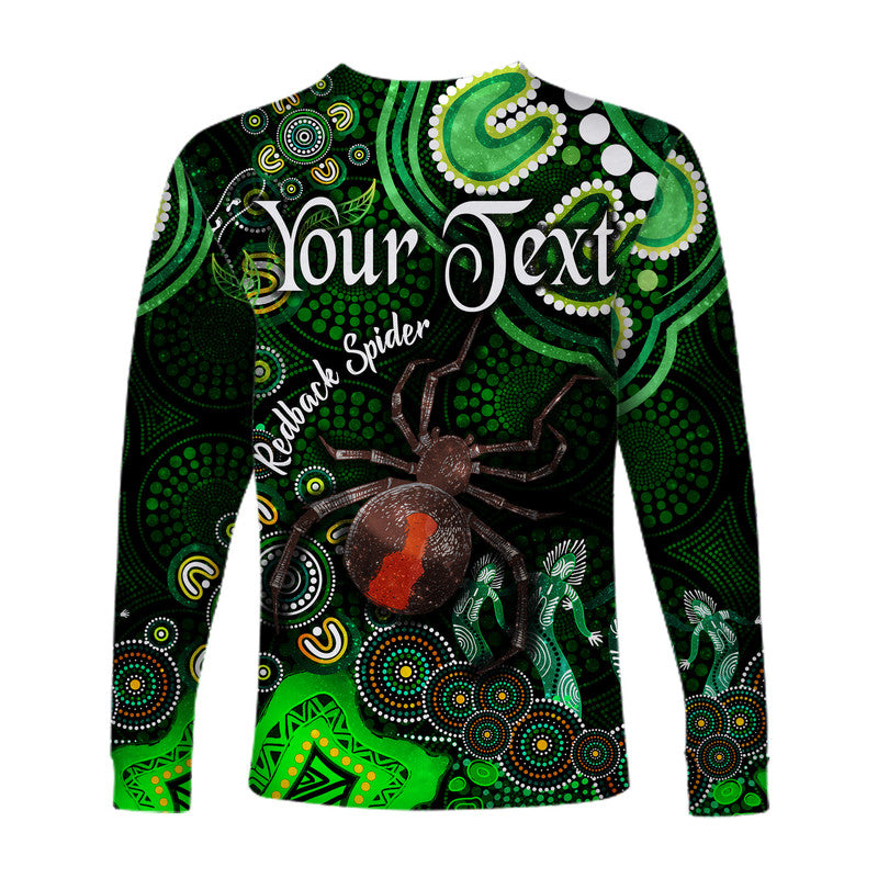 custom-personalised-australian-astrology-long-sleeve-shirt-scorpio-redback-spider-zodiac-aboriginal-vibes-green