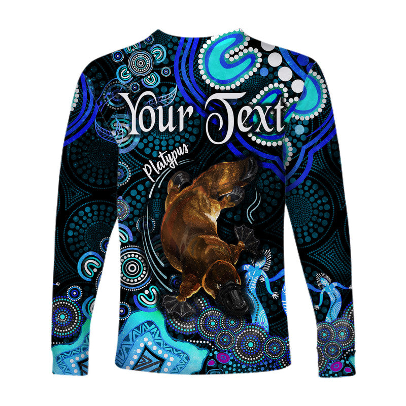 custom-personalised-australian-astrology-long-sleeve-shirt-pisces-platypus-zodiac-aboriginal-vibes-blue