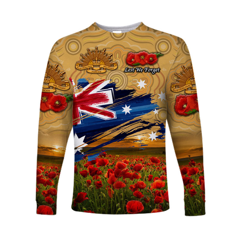 australia-aboriginal-anzac-long-sleeve-shirt-poppy-vibes-gold