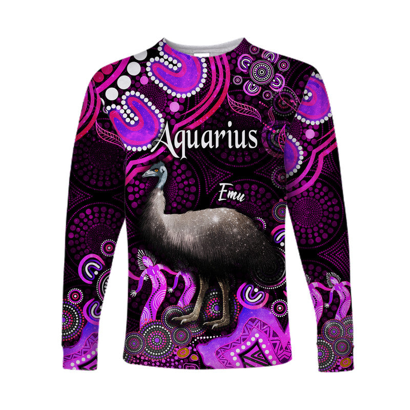 custom-personalised-australian-astrology-long-sleeve-shirt-aquarius-emu-glider-zodiac-aboriginal-vibes-pink