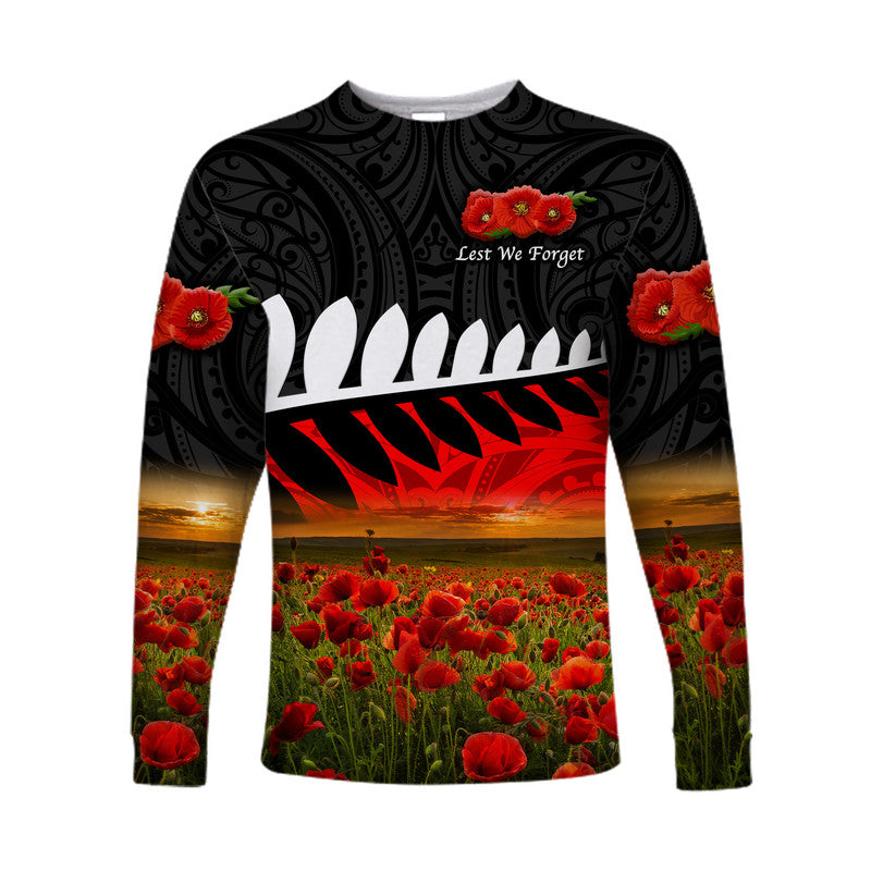 new-zealand-maori-anzac-long-sleeve-shirt-poppy-vibes-black