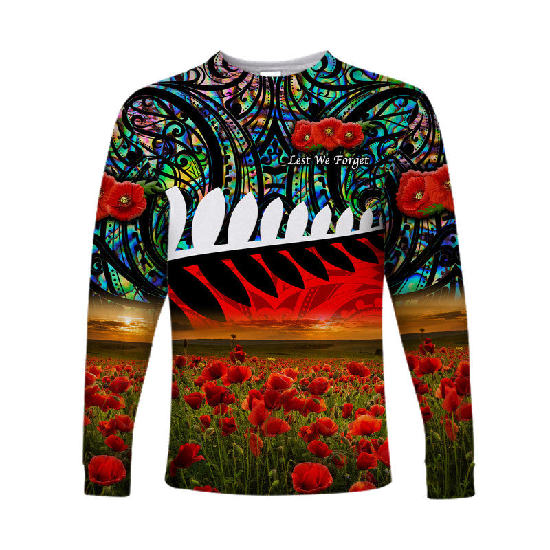 custom-personalised-new-zealand-maori-anzac-long-sleeve-shirt-poppy-vibes-paua-shell